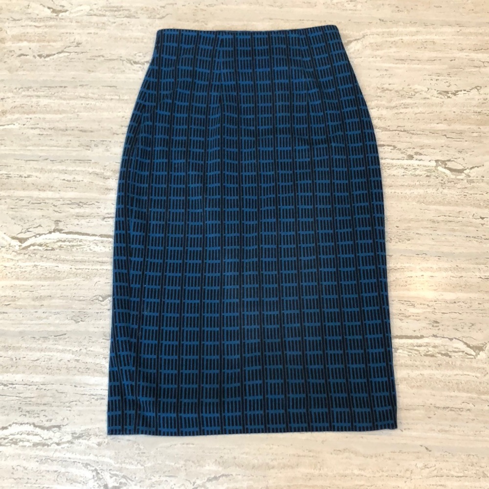Halogen Blue and Black Pencil Skirt Sz 0